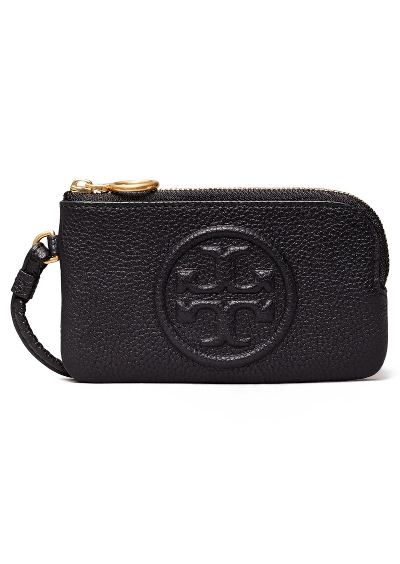 Tory Burch Perry Bombe Leather Card Case in Black at Nordstrom