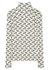 Tory Burch Printed Turtleneck in Navy Stencil Floral at Nordstrom