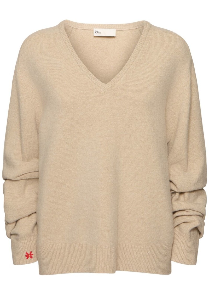 Tory Burch Wool Blend V-neck Sweater