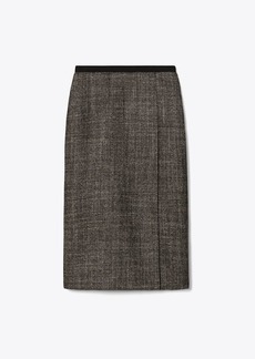 Tory Burch Wrapped Tweed Skirt