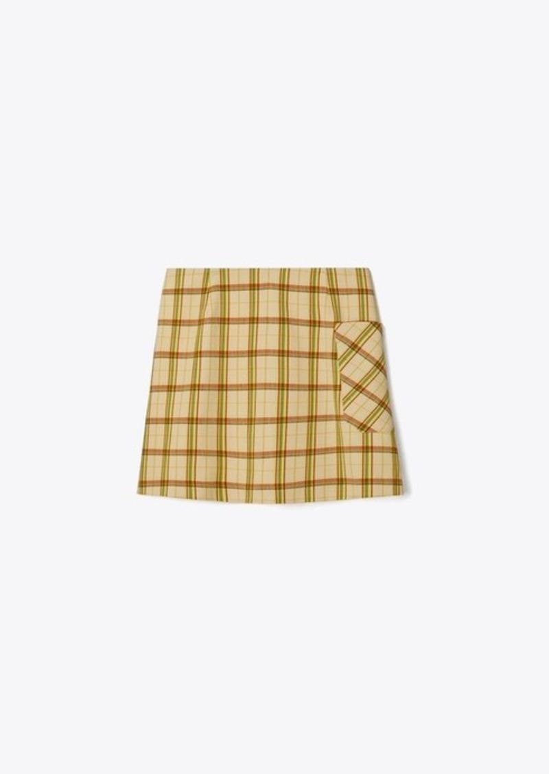 Tory Burch Veronica Plaid Colorblock Skirt