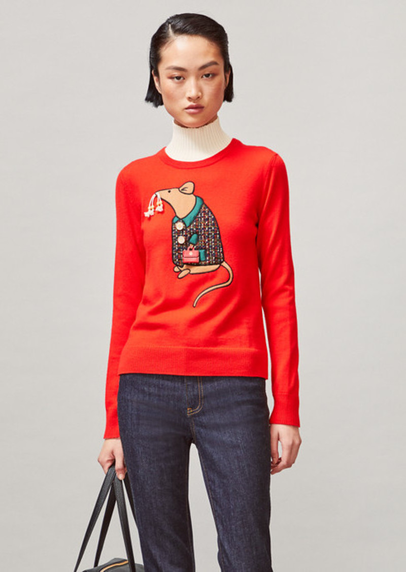 Tory Burch Year Of The Rat Appliqué Sweater | Sweaters