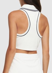 Tory Sport Logo Cropped Piquet Polo Tank Top