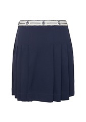 Tory Sport Logo Tape Nylon Golf Pleated Mini Skirt