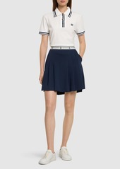 Tory Sport Logo Tape Nylon Golf Pleated Mini Skirt