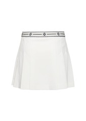 Tory Sport Logo Tape Pleated Twill Mini Skirt