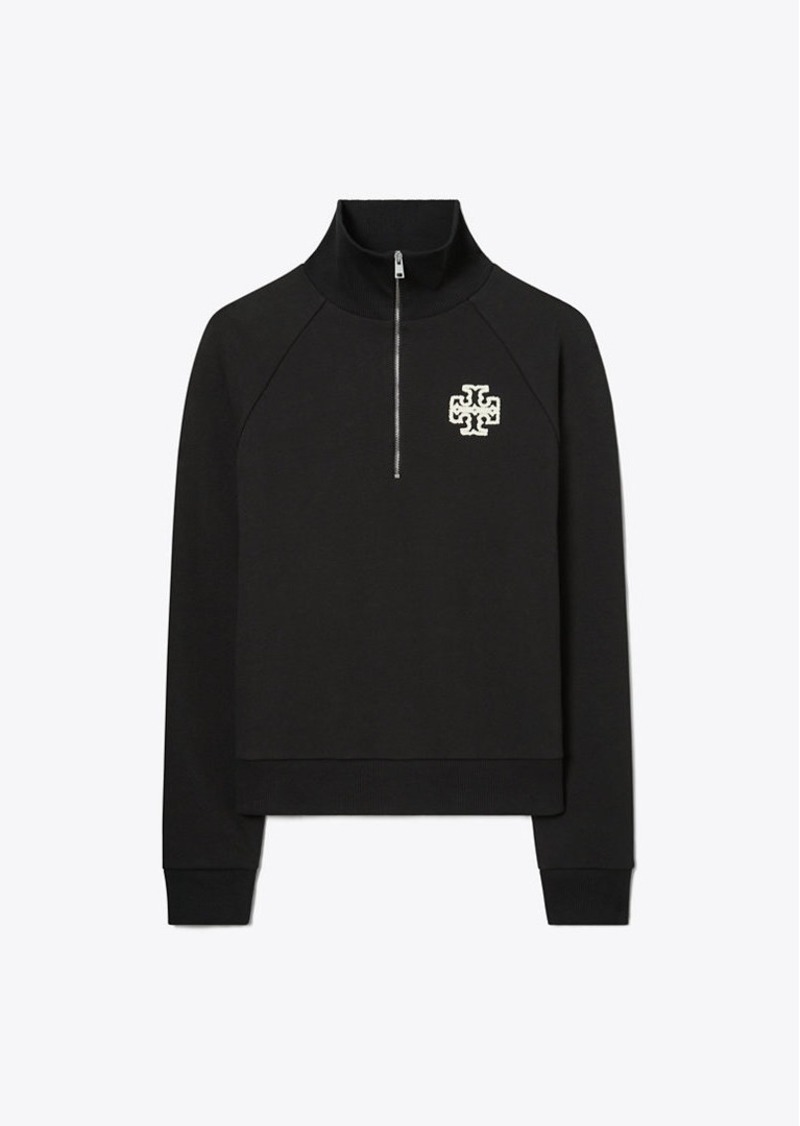 Tory Sport Tory Burch Heavy French Terry Half-Zip Sweatshirt