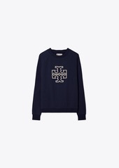 Tory Sport Tory Burch Heavy French Terry Logo Crewneck