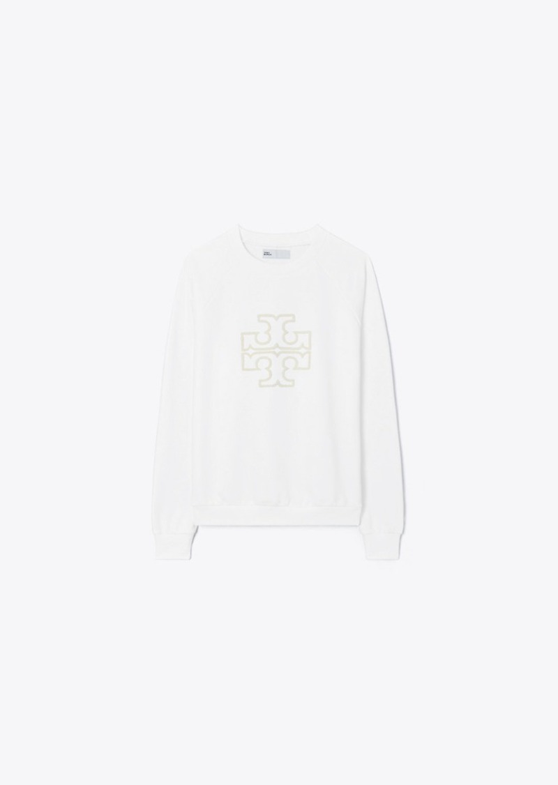 Tory Sport Tory Burch Heavy French Terry Logo Crewneck