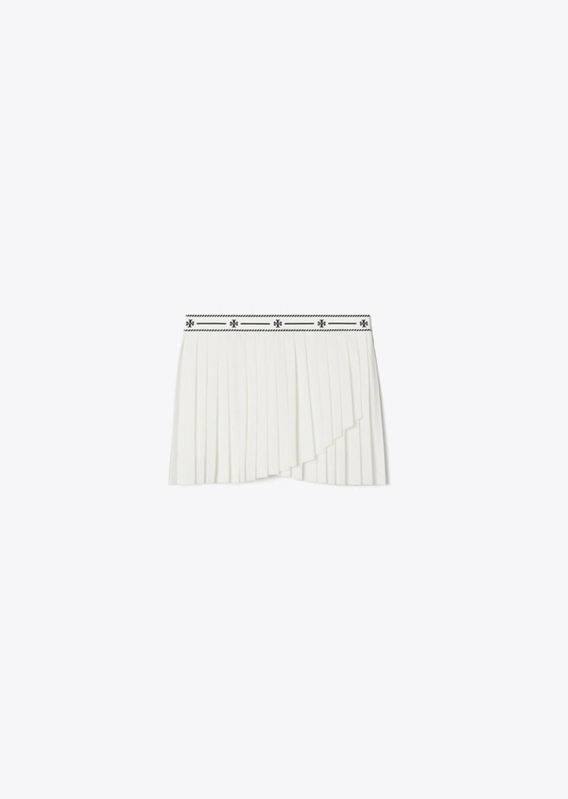 Tory Sport Tory Burch Jacquard Performance Jersey Pleated Overlay Skirt