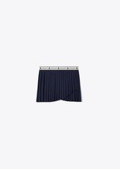 Tory Sport Tory Burch Jacquard Performance Jersey Pleated Overlay Skirt