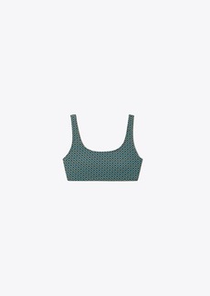 Tory Sport Tory Burch Printed Scoop-Back Bra