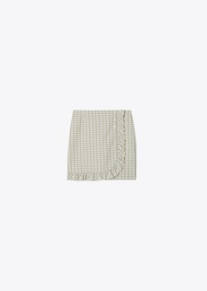 Tory Sport Tory Burch Yarn-Dyed Twill Ruffle Golf Skirt