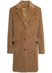 Totême Beige Monochrome 'Teddy' Coat with Pockets in Wool Blend Woman