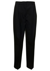 Totême Black Double Pleated Tailored Trousers in Wool Blend Woman