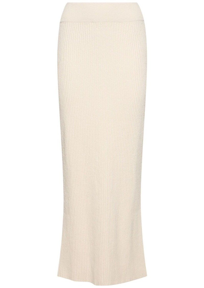 Totême Bouclé Knit Cotton Blend Long Skirt