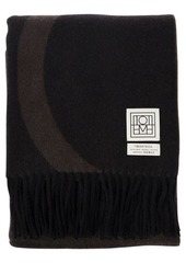 Totême Brown Scarf with Jacquard Logo in Wool Woman