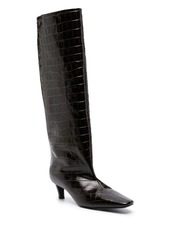 Totême crocodile-embossed knee-high boots