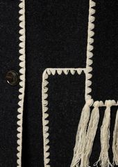Totême Embroidered Wool Blend Jacket W/scarf