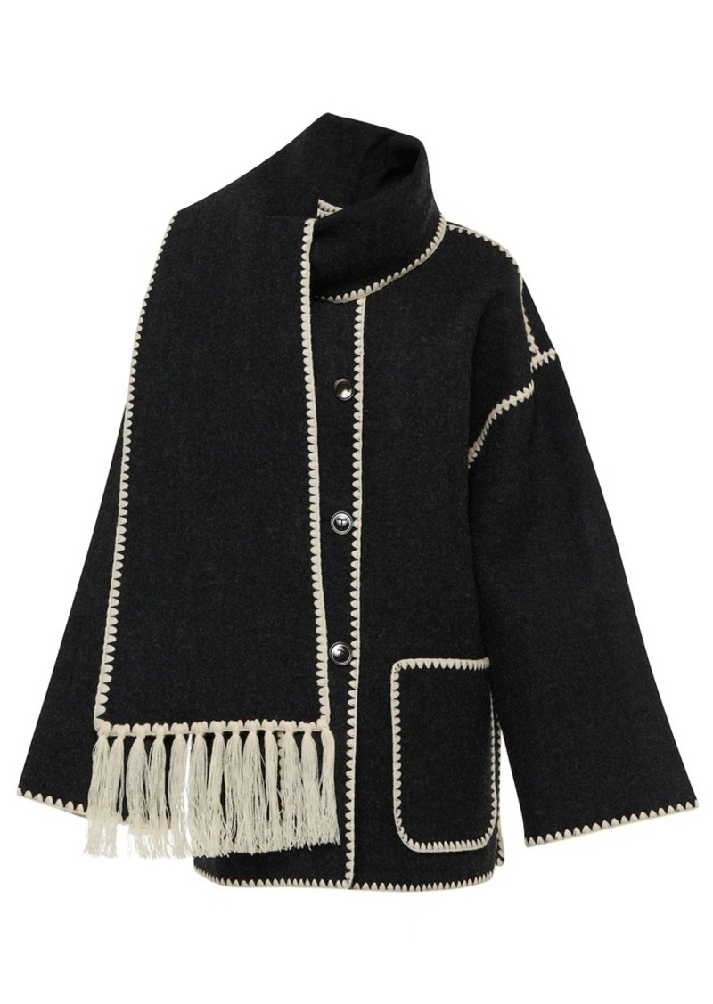 Totême Toteme Embroidered wool-blend scarf jacket
