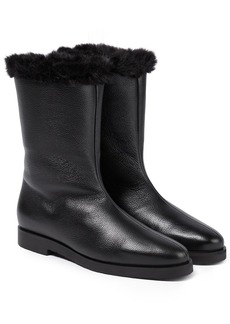 Totême Toteme Faux fur-lined leather ankle boots
