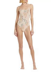 Totême Floral Smocked One-Piece Swimsuit