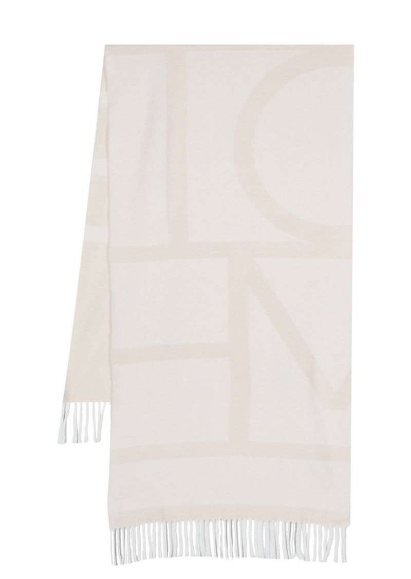 Totême fringed logo-jacquard scarf
