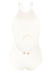 Totême high-neck criss-cross straps swimsuit