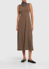 Totême Jersey Boat Neck Wool Midi Dress