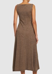 Totême Jersey Boat Neck Wool Midi Dress