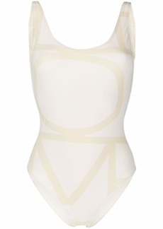 Totême logo-print swimsuit