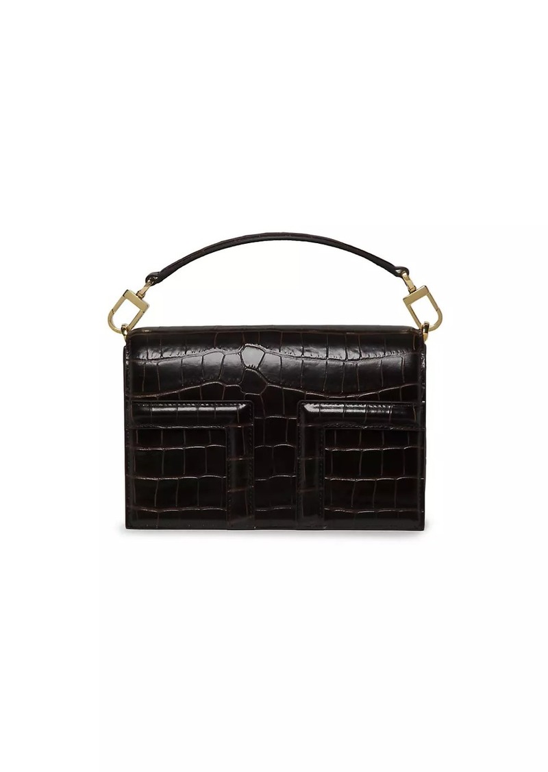 Totême Mini T-Flap Embossed Leather Crossbody Bag