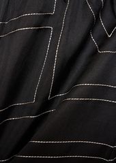 Totême Monogram Embroidered Silk Pajama Shorts