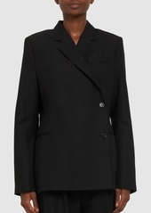 Totême Off-center Wool Blend Wrap Blazer