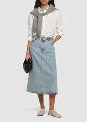 Totême Organic Cotton Denim Midi Skirt