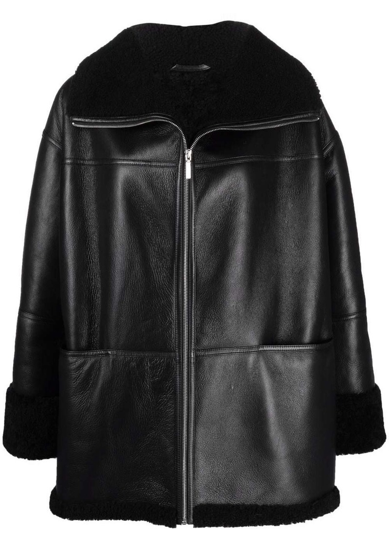 Totême shearling-trim leather jacket