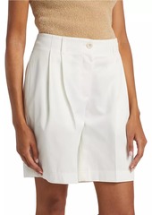 Totême Relaxed Twill Pleated Wide-Leg Shorts