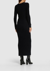 Totême Ribbed Wool Blend Midi Dress