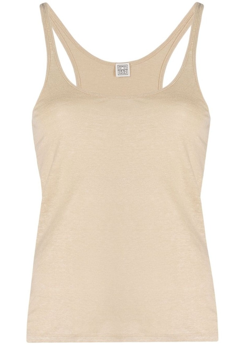 Totême scoop-neck linen top