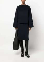 Totême side-slit wool straight skirt