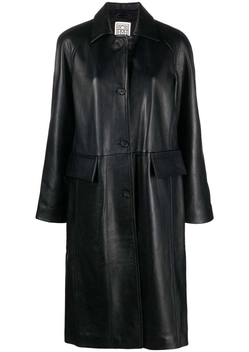 Totême raglan-sleeves leather coat