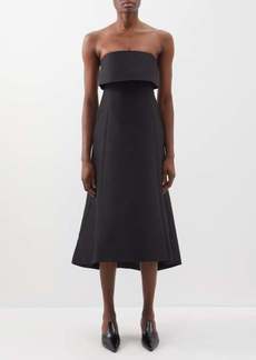 Totême Toteme - Bandeau Cotton-blend Midi Dress - Womens - Black