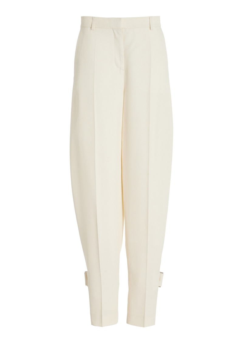 Totême Toteme - Buckled High-Rise Crepe Pants - White - FR 32 - Moda Operandi