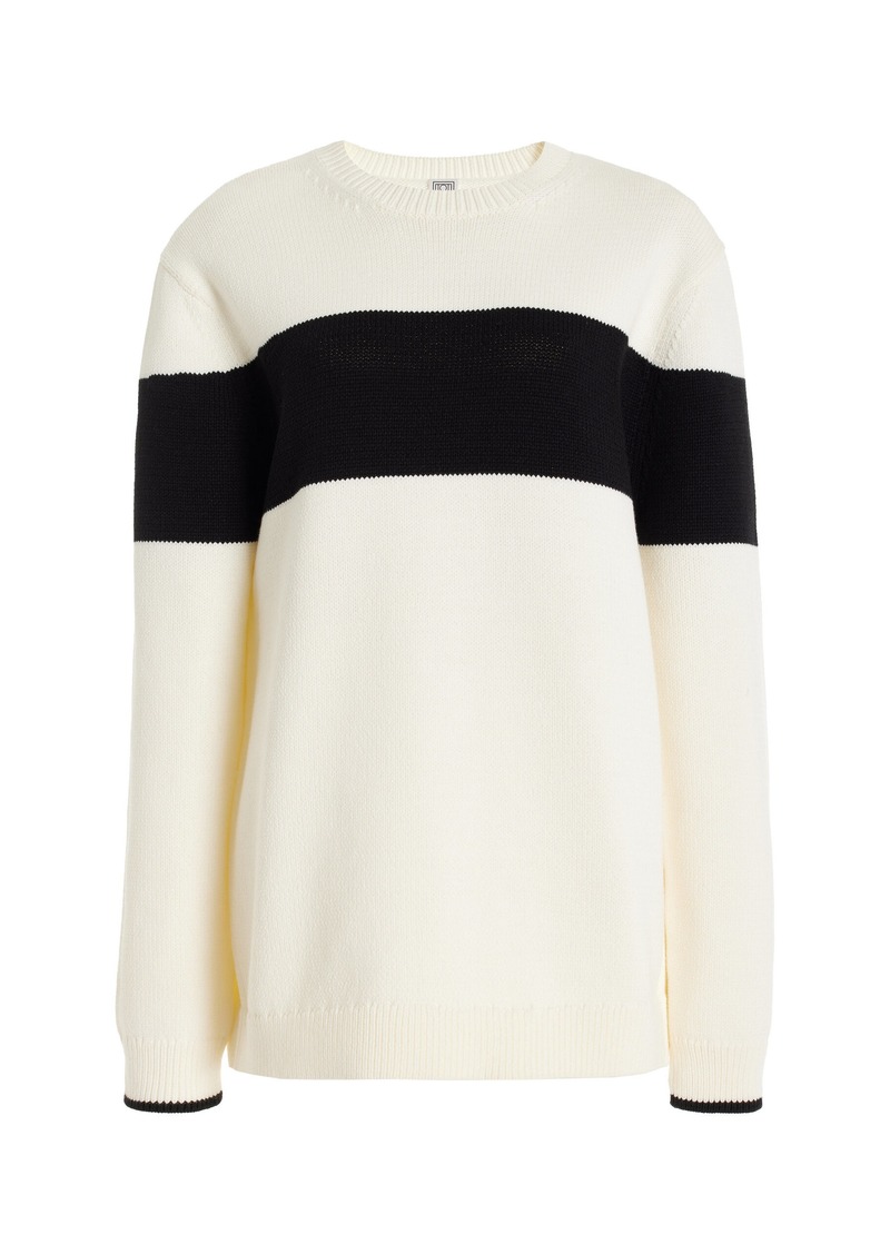 Totême Toteme - Contrast-Striped Knit Sweater - Black/white - S - Moda Operandi