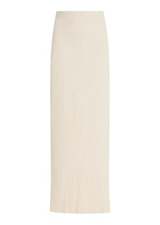 Totême Toteme - Cotton-Blend Ribbed Bouclé-Knit Midi Skirt - White - L - Moda Operandi