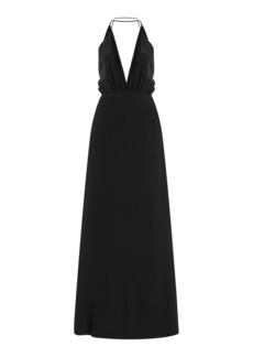 Totême Toteme - Double-Halter Silk Maxi Dress - Black - FR 36 - Moda Operandi