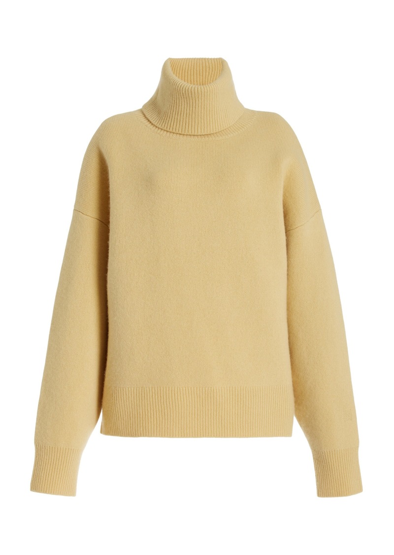 Totême Toteme - Double-Knit Wool-Cashmere Turtleneck Top - Yellow - L - Moda Operandi