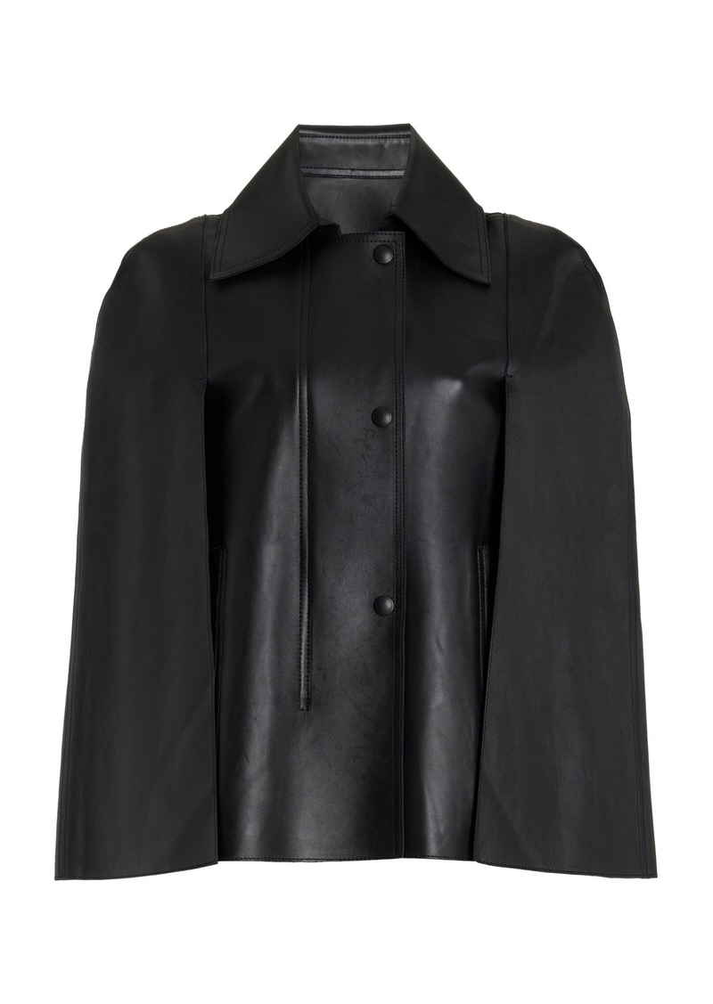 Totême Toteme - Double Leather Cape - Black - FR 34 - Moda Operandi