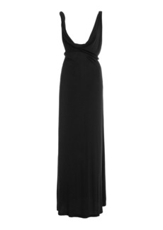 Totême Toteme - Draped Crepe Maxi Dress - Black - L - Moda Operandi