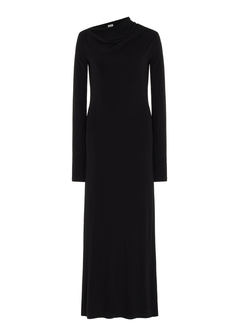 Totême Toteme - Draped Jersey Maxi Dress - Black - S - Moda Operandi